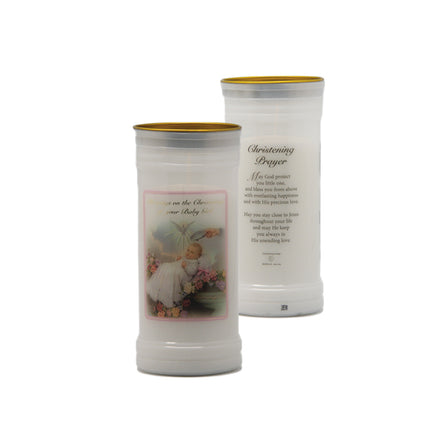 Christening Candle Pink