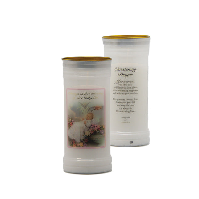 Christening Candle Pink