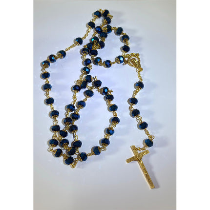Crystal Rosary Dark Blue