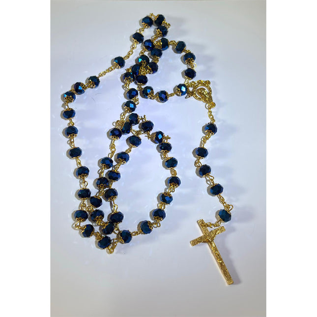 Crystal Rosary Dark Blue
