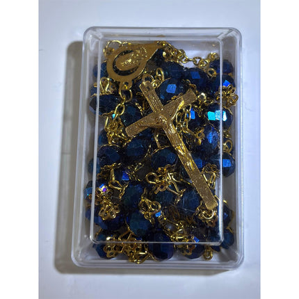 Crystal Rosary Dark Blue