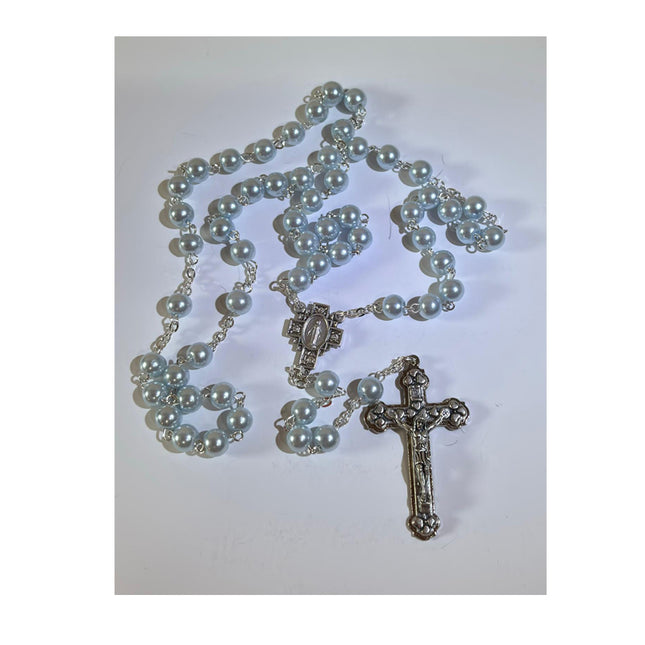 Blue Pearl Rosary Beads