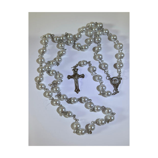 White Pearl Rosary Beads